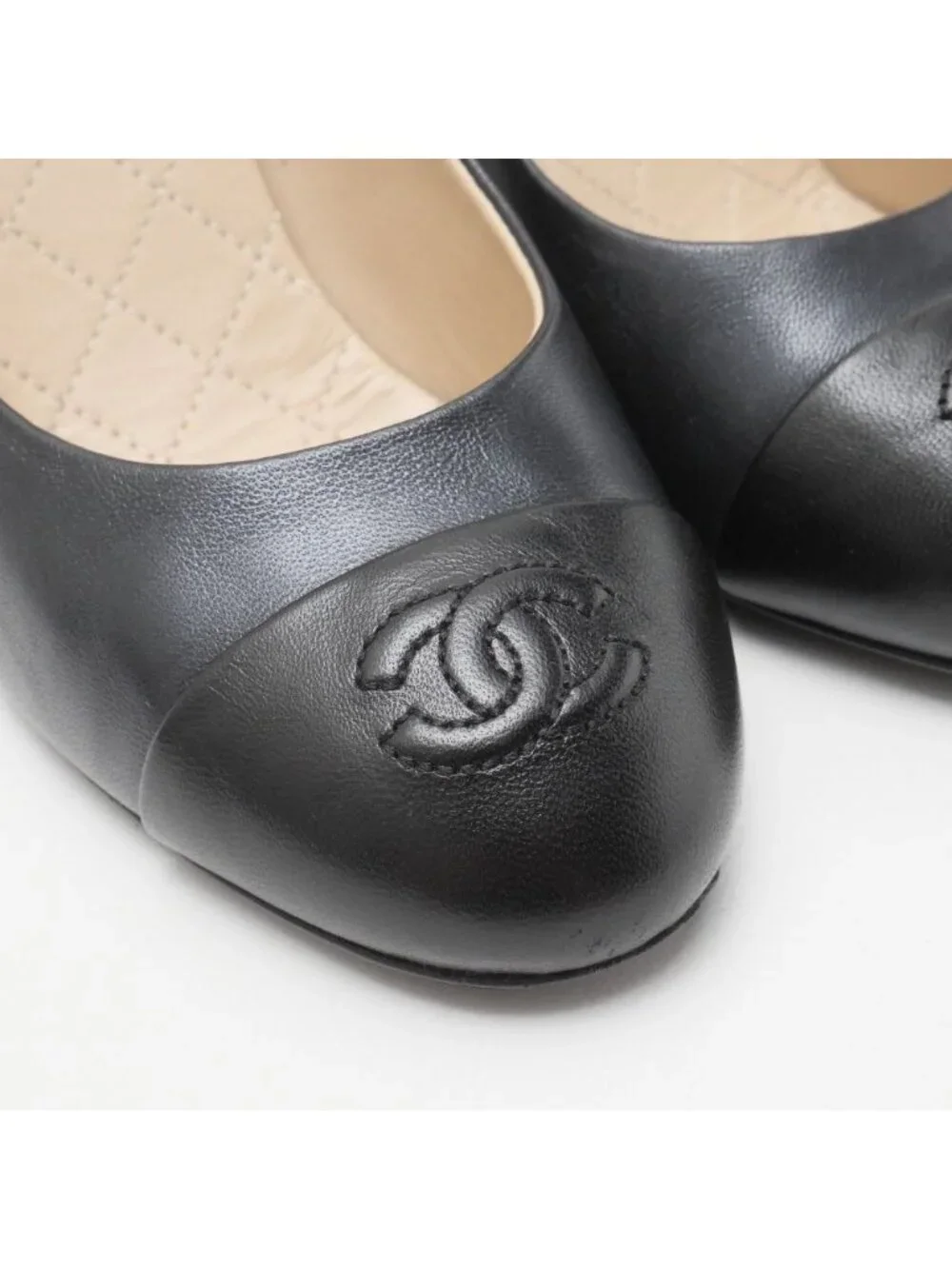 Chanel Pumps 36.5 CC Logo Bicolor Shoes